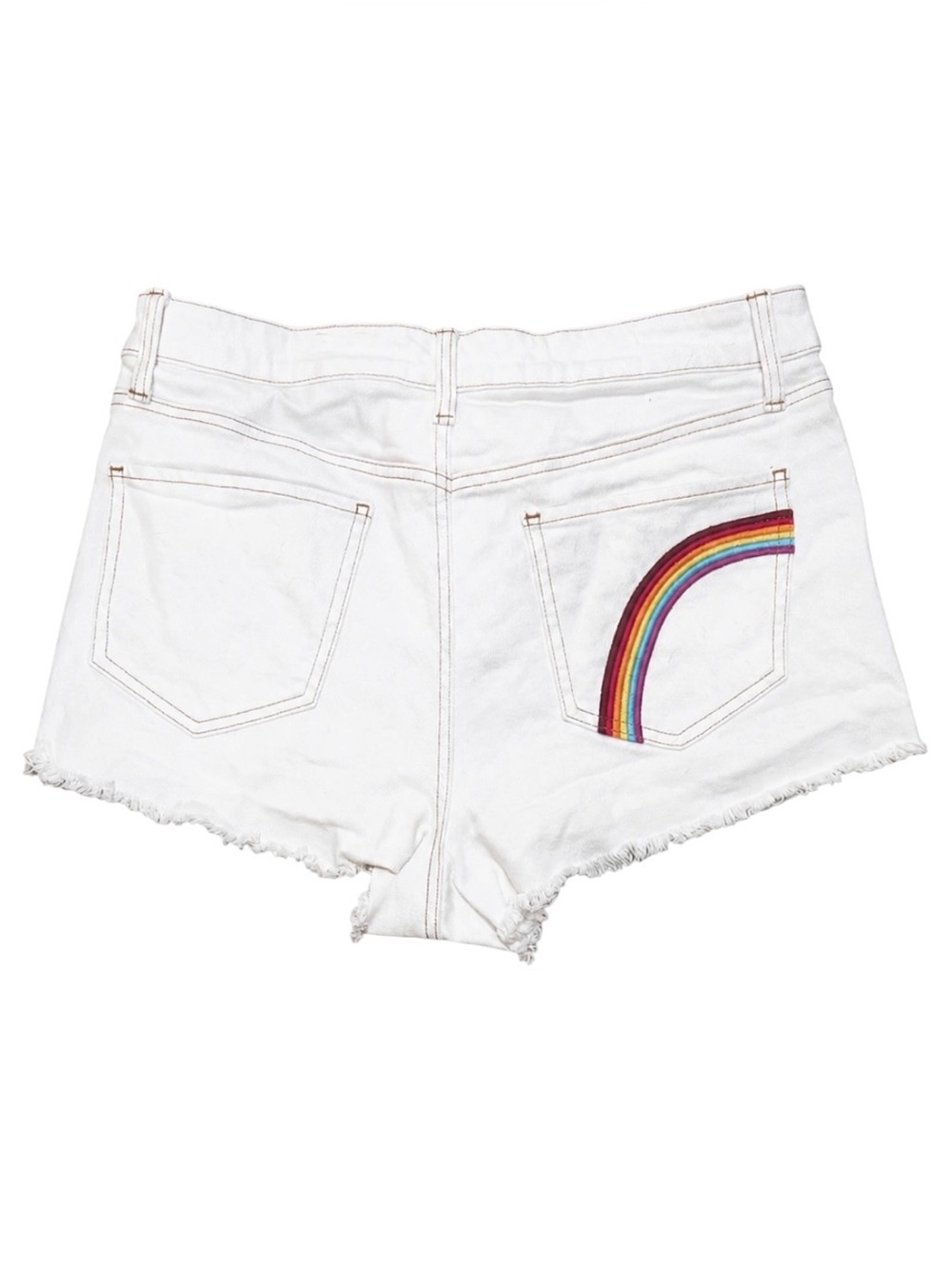 SO Super High Rise Cutoff Denim Shorts Women’s Size 32 White Distressed